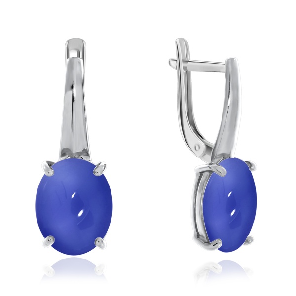 Серьги из серебра с халцедонами