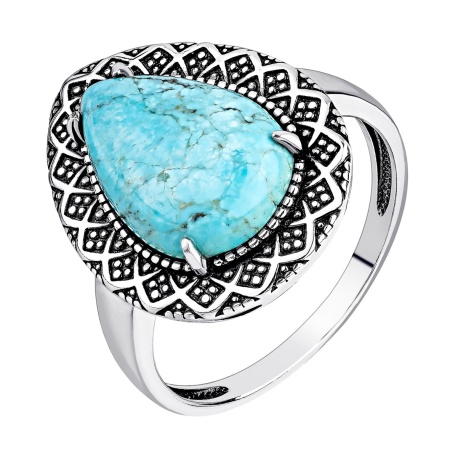 Купить кольцо из серебра с бирюзой в интернет-магазине KRASNOE
