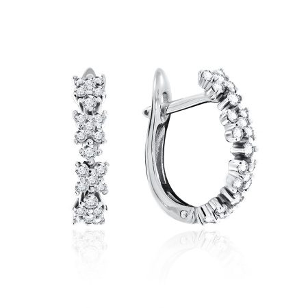 Серьги из серебра с фианитами 2340201318 от KRASNOE, металл Серебро, вставка Фианит