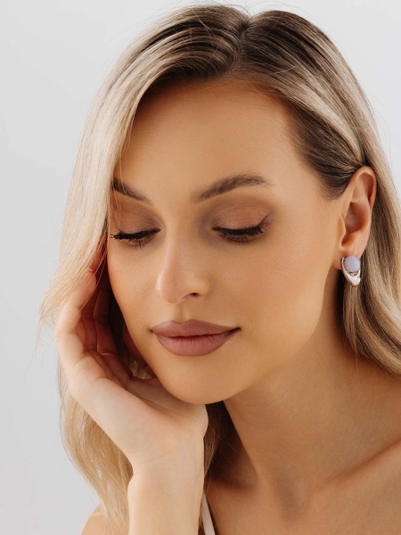 Серьги из серебра с агатами 2340392362-84 от KRASNOE, металл Серебро, вставка Агат