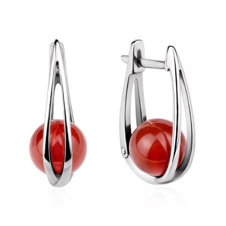 Серьги из серебра с агатом
