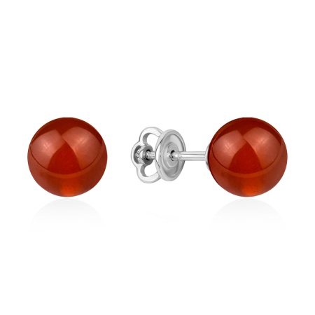 Пусеты из серебра с агатами