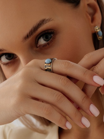 Кольцо из серебра с виоланом со скидкой