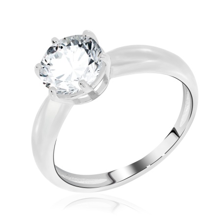 Купить кольцо из серебра с фианитом в интернет-магазине KRASNOE