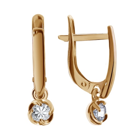 Серьги из серебра с фианитами 2320200040-1 от KRASNOE, металл Серебро, вставка Фианит