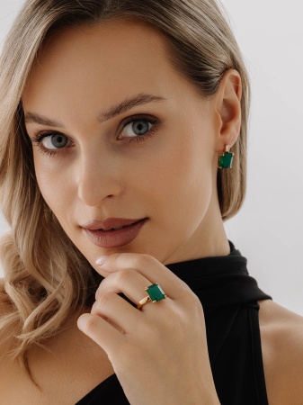 Серьги из серебра с агатом