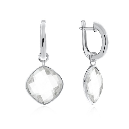 Серьги из серебра с горным хрусталем 2340522892 от KRASNOE, металл Серебро, вставка Горный хрусталь