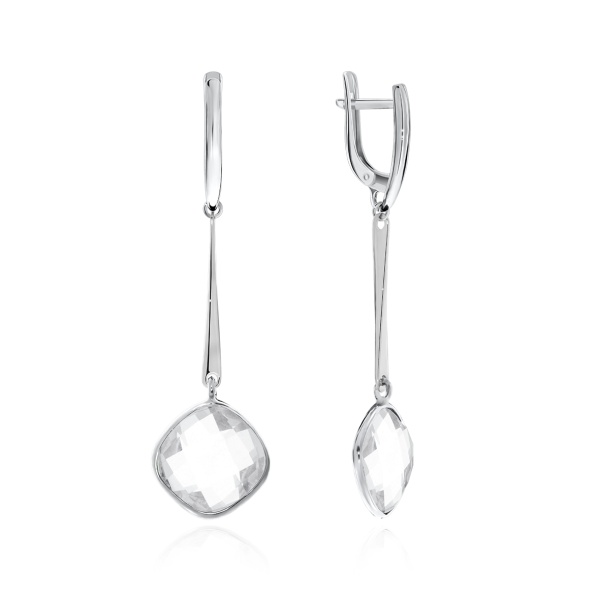 Серьги из серебра с хрусталём