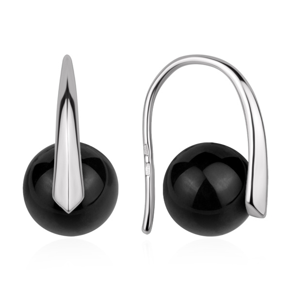 Серьги из серебра с агатами