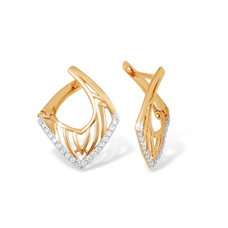 Серьги из золота с фианитом