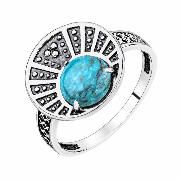 Кольцо из серебра с бирюзой со скидкой