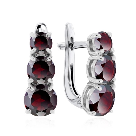 Серьги из серебра с фианитами