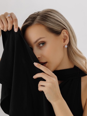 Серьги из серебра с агатами со скидкой