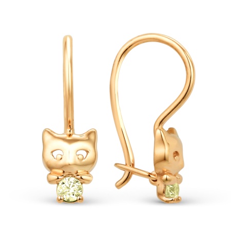 Серьги из золота с фианитом