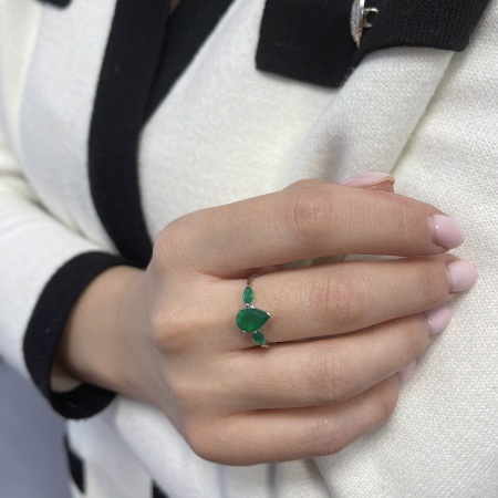 Купить кольцо из серебра с агатами в интернет-магазине KRASNOE