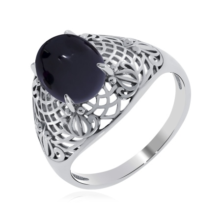 Кольцо из серебра с агатом со скидкой