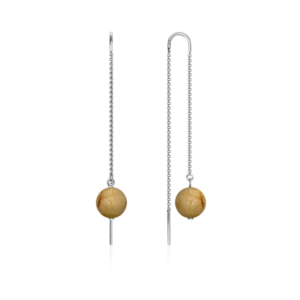 Серьги из серебра с кварцем