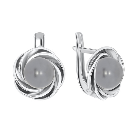 Серьги из серебра с жемчугами 2340050848-21 от KRASNOE, металл Серебро, вставка Жемчуг
