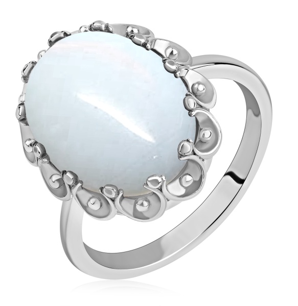 Купить кольцо из серебра с лунным каменем в интернет-магазине KRASNOE