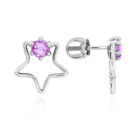 Серьги из серебра с аметист П340061240 от KRASNOE, металл Серебро, вставка Аметист