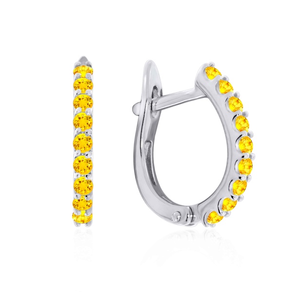 Серьги из серебра с цитрином