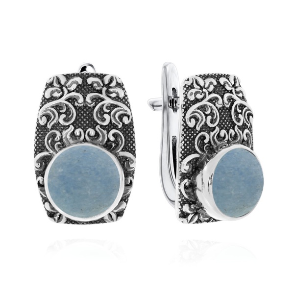 Серьги из серебра с виоланами 2310В01366 от KRASNOE, металл Серебро, вставка Виолан