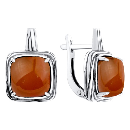 Серьги из серебра с сердоликами