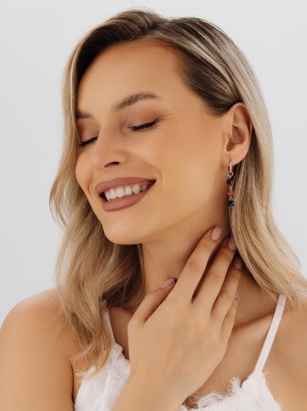 Серьги из серебра с агатами