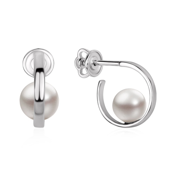 Пусеты из серебра с жемчугом в ювелирном интернет-магазине Пусеты из серебра с жемчугом в ювелирном интернет-магазине