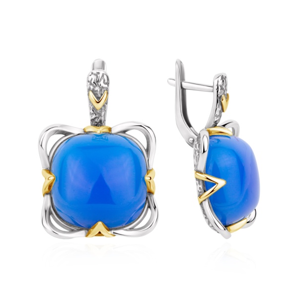 Серьги из серебра с агатом
