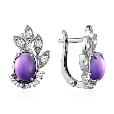 Серьги из серебра с аметистом