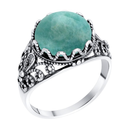 Купить кольцо из серебра с амазонитом в интернет-магазине KRASNOE