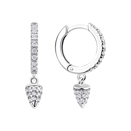 Серьги из серебра с фианитами 2340205276л от KRASNOE, металл Серебро, вставка Фианит