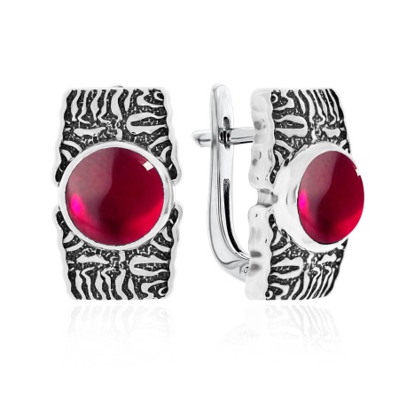 Серьги из серебра с агатами 2310392391-37 от KRASNOE, металл Серебро, вставка Агат