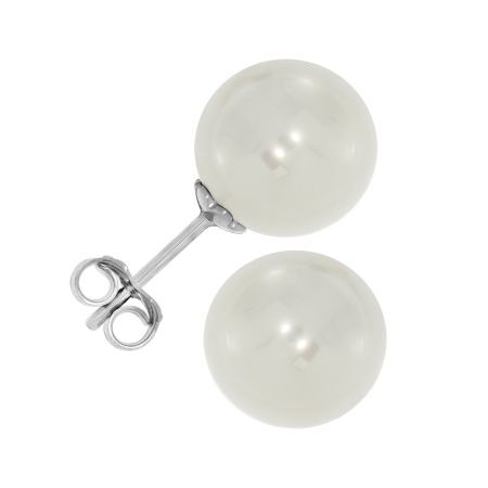 Пусеты из серебра с жемчугом