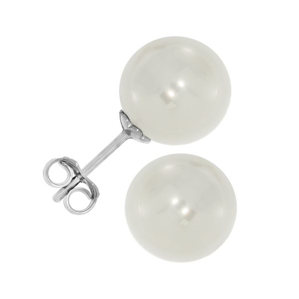 Пусеты из серебра с жемчугом