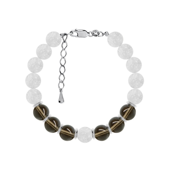 Купить браслет из серебра с топазами и кварцем