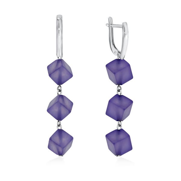 Серьги из серебра с агатами 2340390352-70 от KRASNOE, металл Серебро, вставка Агат