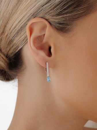 Серьги из серебра с фианитами