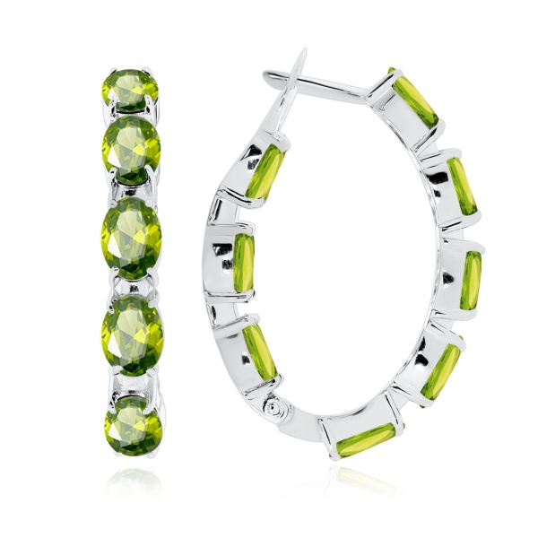 Серьги из серебра с хризолитами в ювелирном интернет-магазине