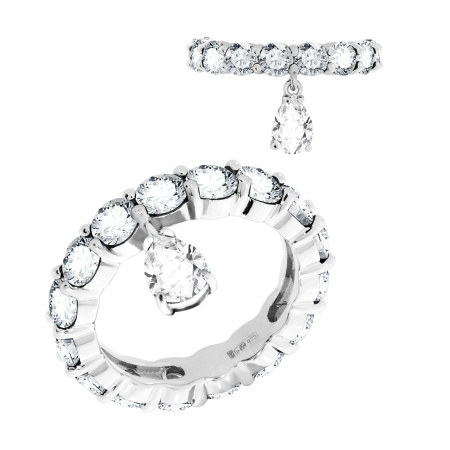 Купить кольцо из серебра с фианитами в интернет-магазине KRASNOE