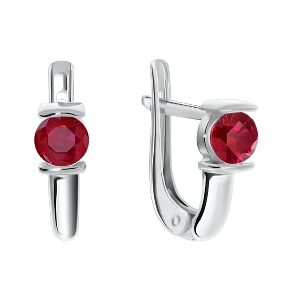 Серьги из серебра с корундом 2340160195-37 от KRASNOE, металл Серебро, вставка Корунд Натур.