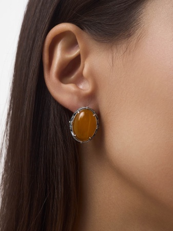 Серьги из серебра с агатом