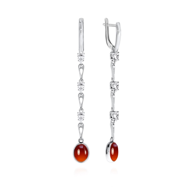 Серьги из серебра с агатами 2340391513-40 от KRASNOE, металл Серебро, вставка Агат