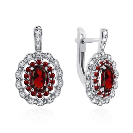 Серьги из серебра с фианитами 2340201805-31 от KRASNOE, металл Серебро, вставка 