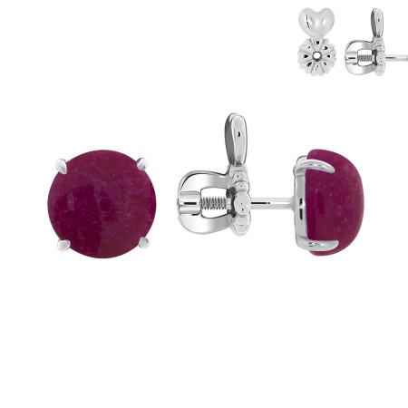 Пусеты из серебра с агатами