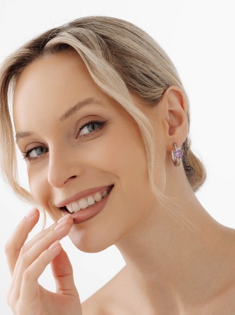 Серьги из серебра с аметистами