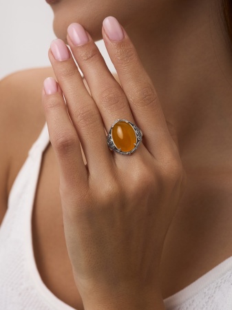 Купить кольцо из серебра с агатом в интернет-магазине KRASNOE