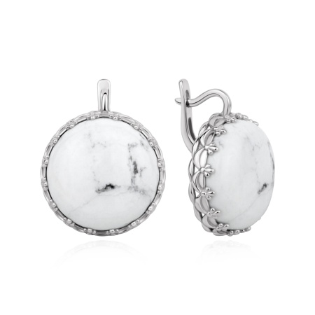 Серьги из серебра с кахолонгом