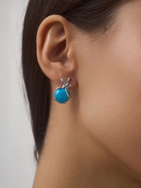 Серьги из серебра с бирюзой в ювелирном интернет-магазине